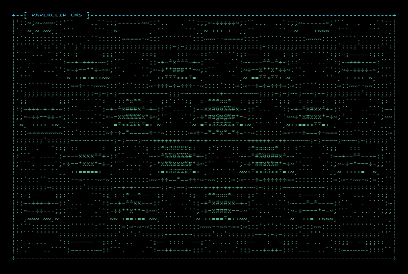 ASCII rendering of an interference grid pattern representing the Paperclip CMS design system.